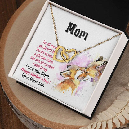 To Mom you are so special  Interlocking Hearts Necklace - StarShineBox -