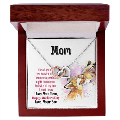 To Mom you are so special  Interlocking Hearts Necklace - StarShineBox -