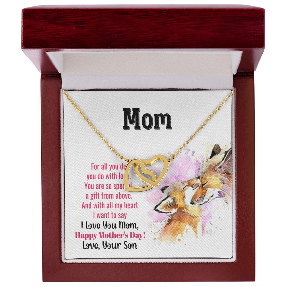 To Mom you are so special  Interlocking Hearts Necklace - StarShineBox -