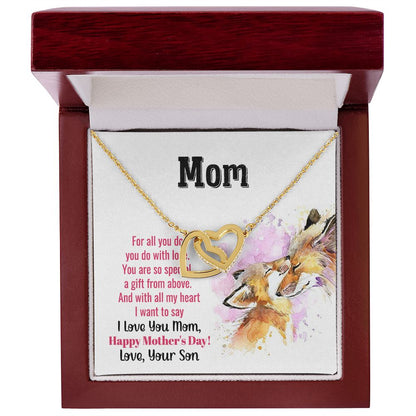 To Mom you are so special  Interlocking Hearts Necklace - StarShineBox -