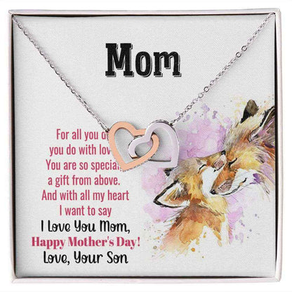 To Mom you are so special  Interlocking Hearts Necklace