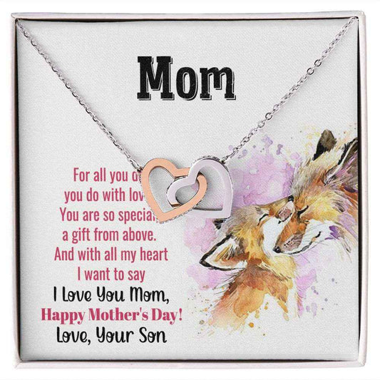 To Mom you are so special  Interlocking Hearts Necklace