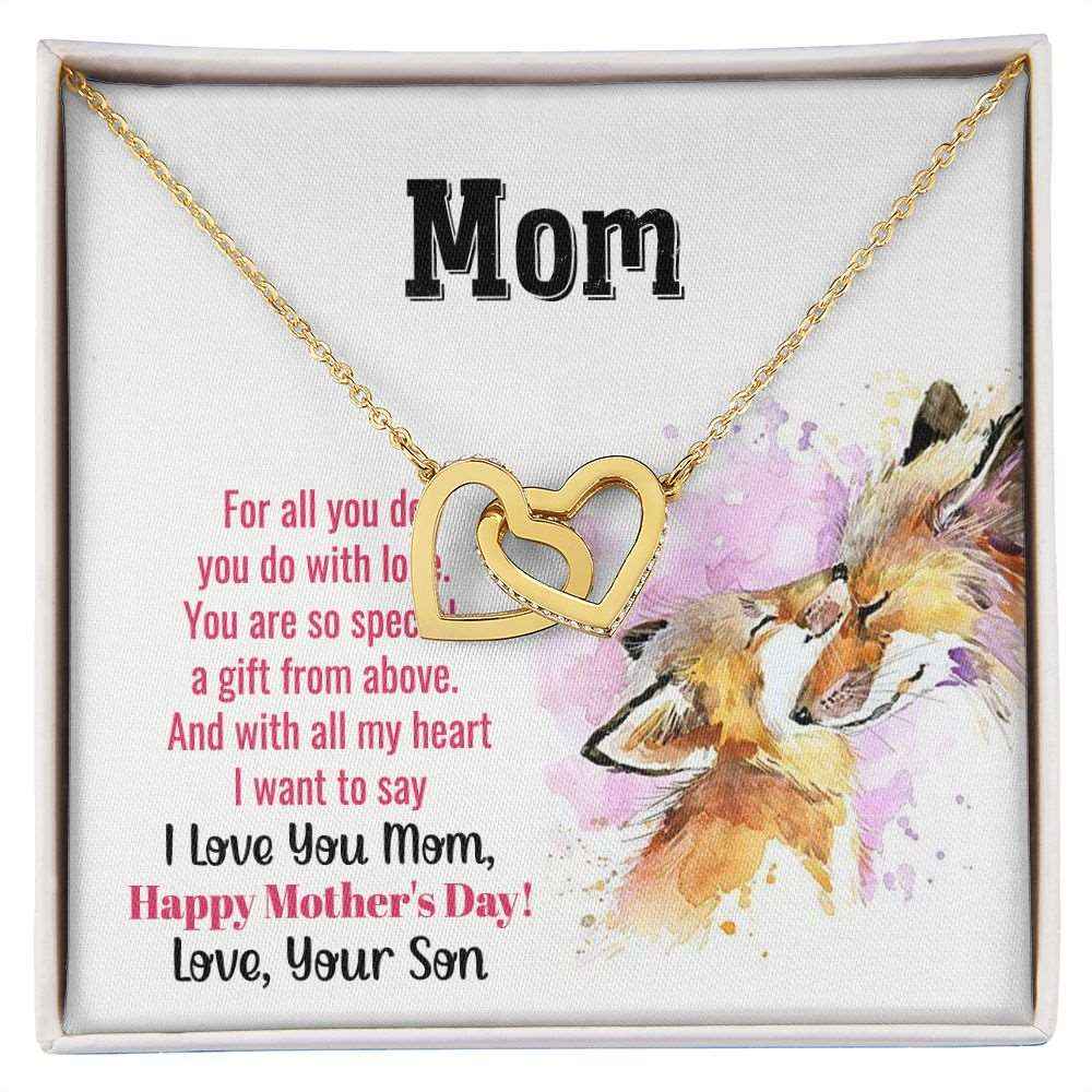 To Mom you are so special  Interlocking Hearts Necklace