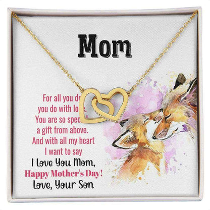 To Mom you are so special  Interlocking Hearts Necklace