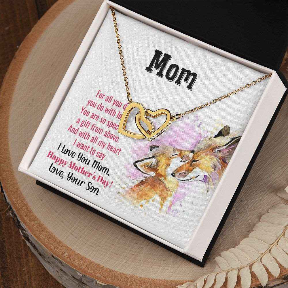 To Mom you are so special  Interlocking Hearts Necklace