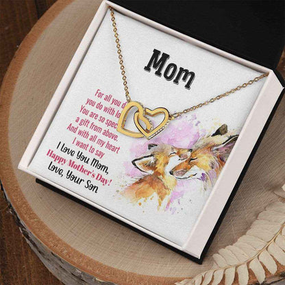 To Mom you are so special  Interlocking Hearts Necklace