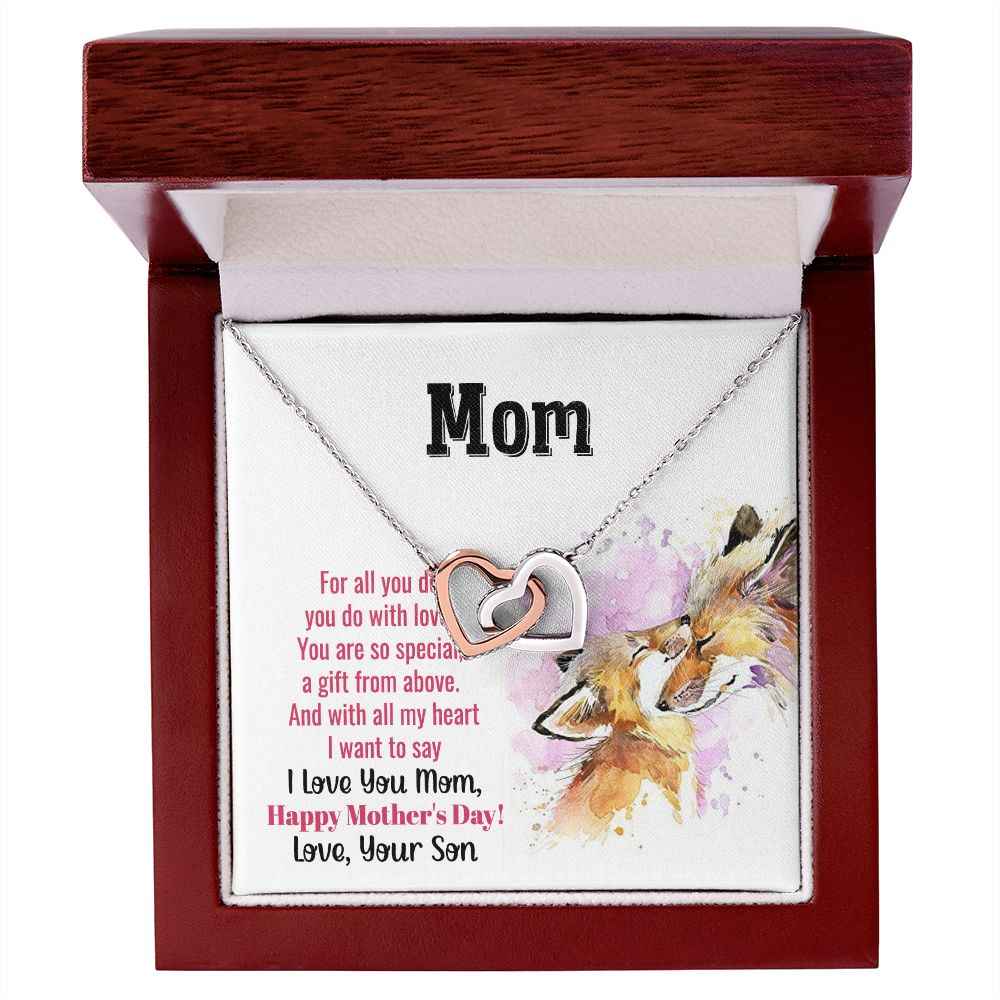 To Mom you are so special  Interlocking Hearts Necklace