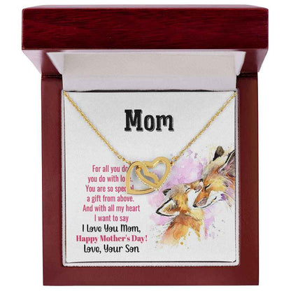 To Mom you are so special  Interlocking Hearts Necklace