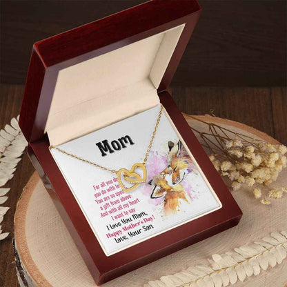 To Mom you are so special  Interlocking Hearts Necklace