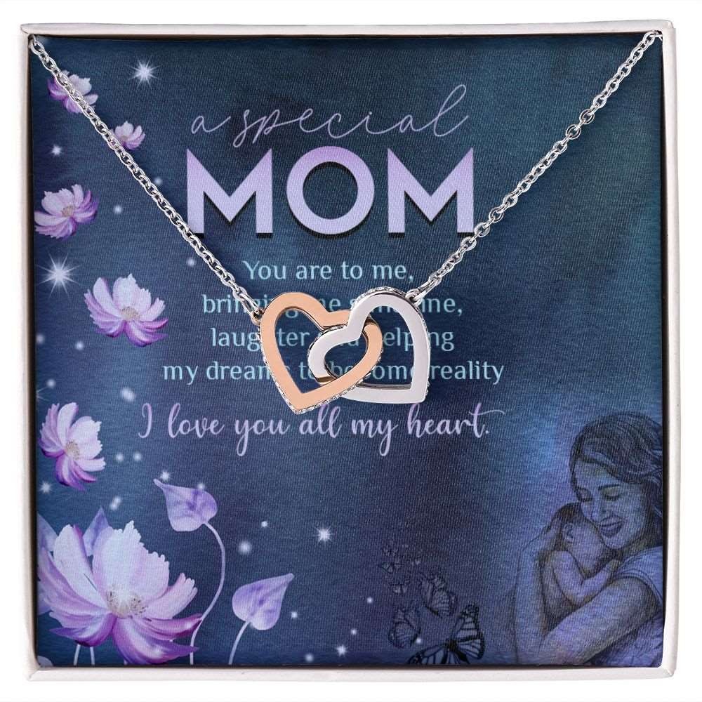 To Mother- You are to me Interlocking Hearts Necklace - StarShineBox -