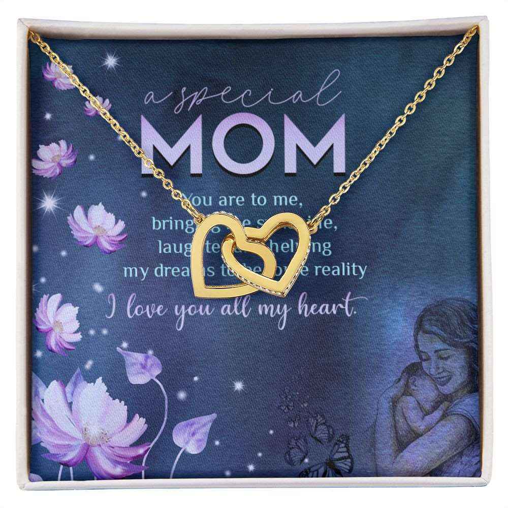 To Mother- You are to me Interlocking Hearts Necklace