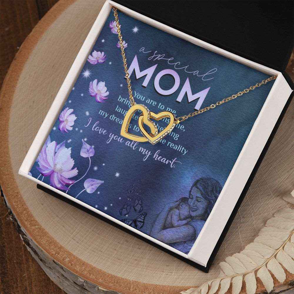 To Mother- You are to me Interlocking Hearts Necklace