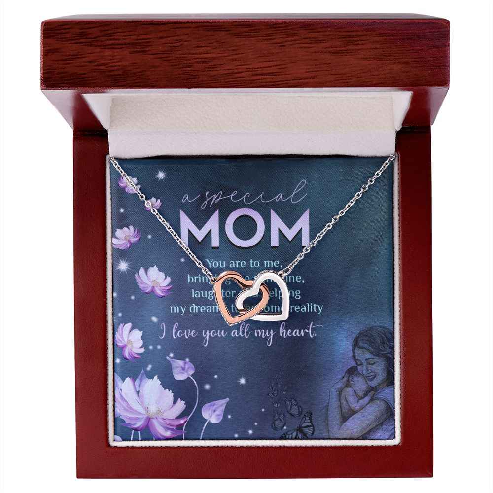 To Mother- You are to me Interlocking Hearts Necklace