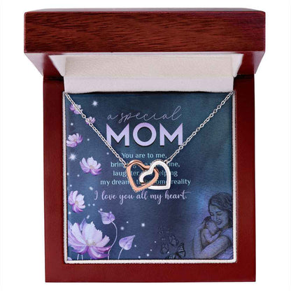 To Mother- You are to me Interlocking Hearts Necklace