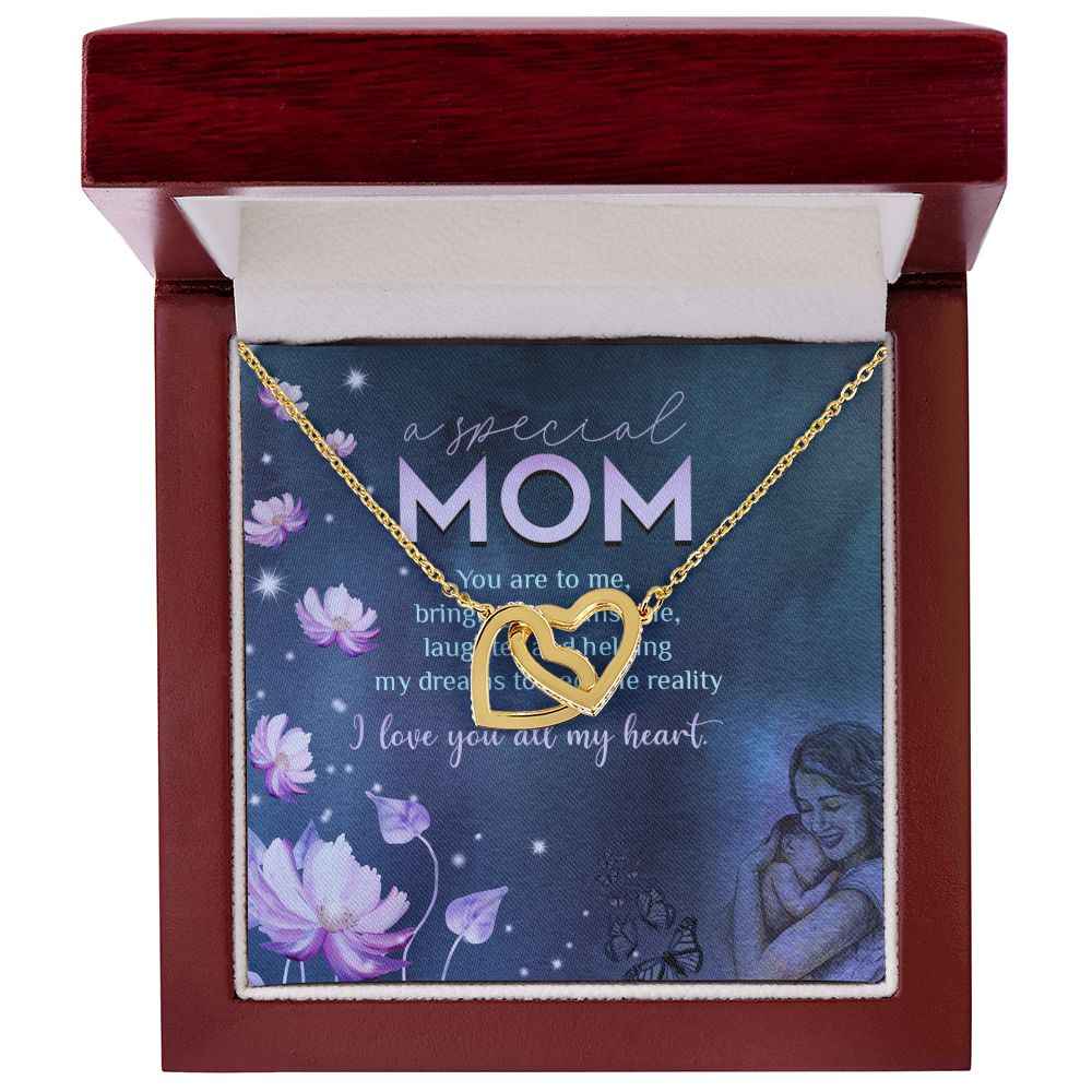 To Mother- You are to me Interlocking Hearts Necklace