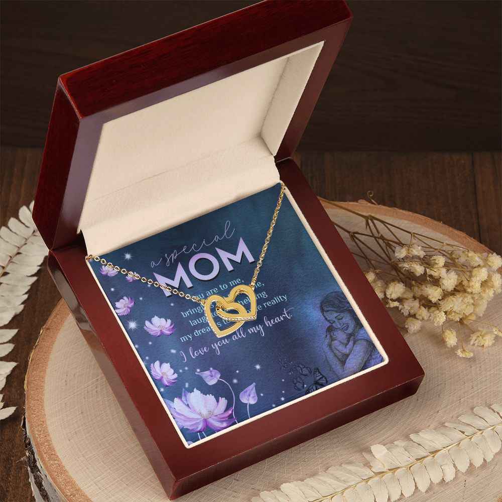 To Mother- You are to me Interlocking Hearts Necklace