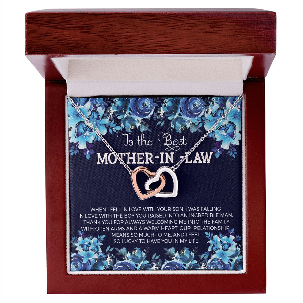To Mother In Law- When I feel in love with your son Interlocking Hearts Necklace - StarShineBox -