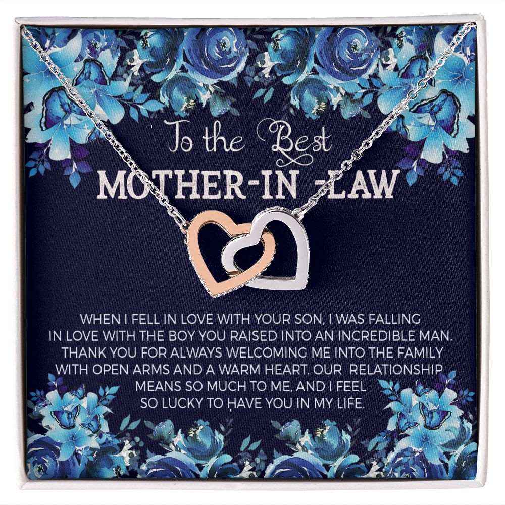 To Mother In Law- When I feel in love with your son Interlocking Hearts Necklace
