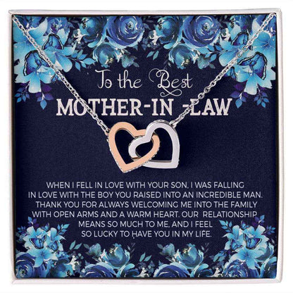 To Mother In Law- When I feel in love with your son Interlocking Hearts Necklace