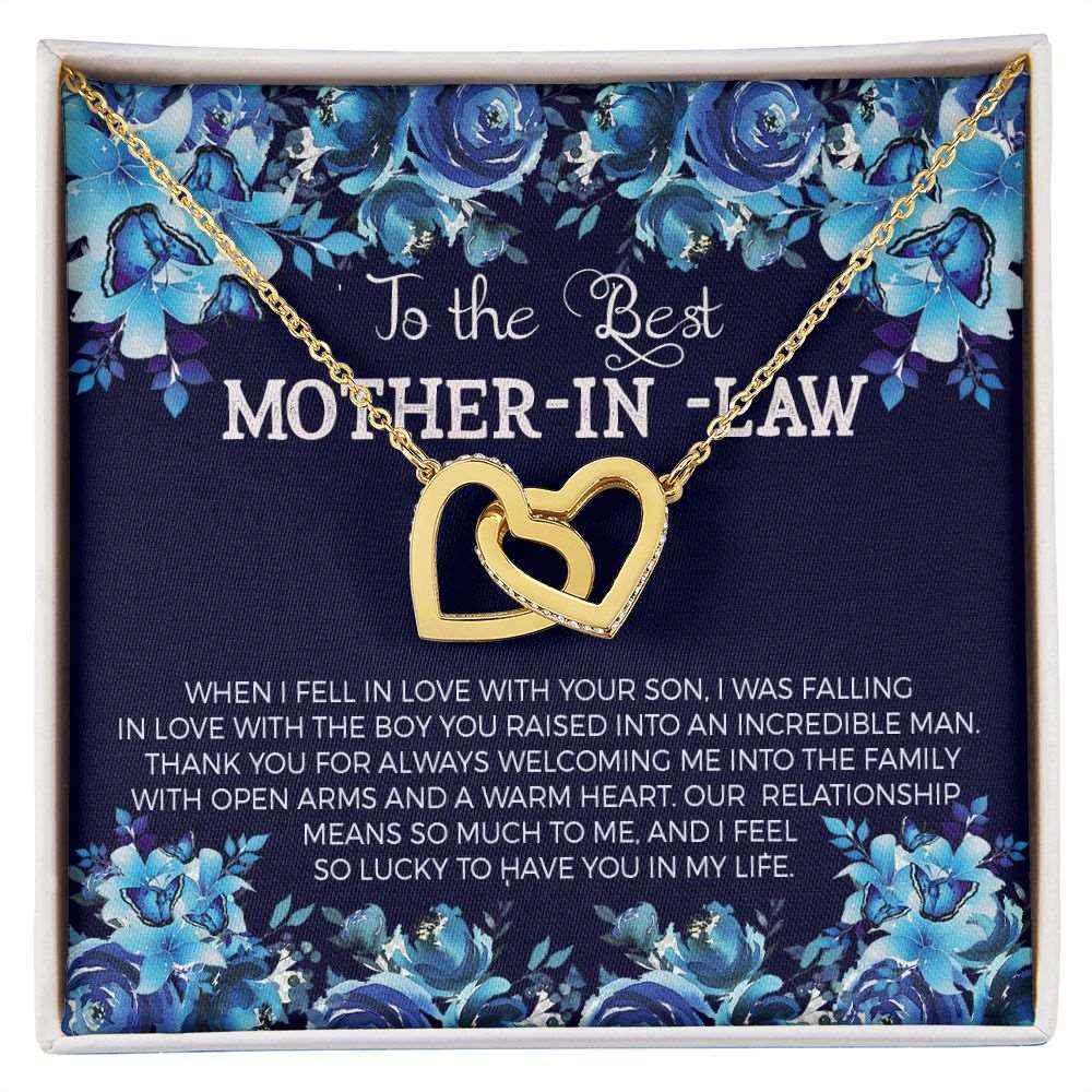 To Mother In Law- When I feel in love with your son Interlocking Hearts Necklace