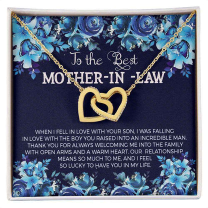 To Mother In Law- When I feel in love with your son Interlocking Hearts Necklace