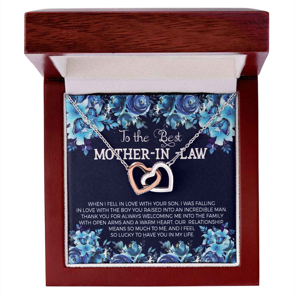 To Mother In Law- When I feel in love with your son Interlocking Hearts Necklace
