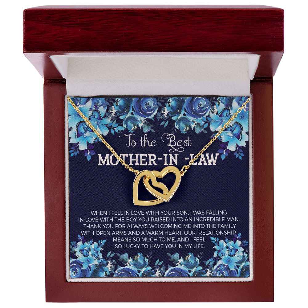 To Mother In Law- When I feel in love with your son Interlocking Hearts Necklace