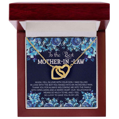 To Mother In Law- When I feel in love with your son Interlocking Hearts Necklace