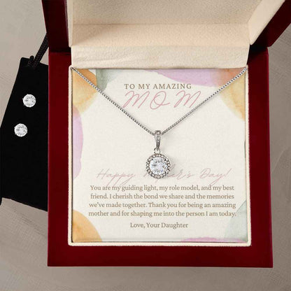 To My Amazing Mom - You are my guiding light Eternal Hope Necklace and Cubic Zirconia Earring Set