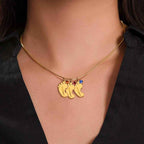To My Amazing Mom It's a special bond that spans the years Custom Baby Feet Necklace with Birthstone