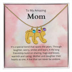 To My Amazing Mom It's a special bond that spans the years Custom Baby Feet Necklace with Birthstone