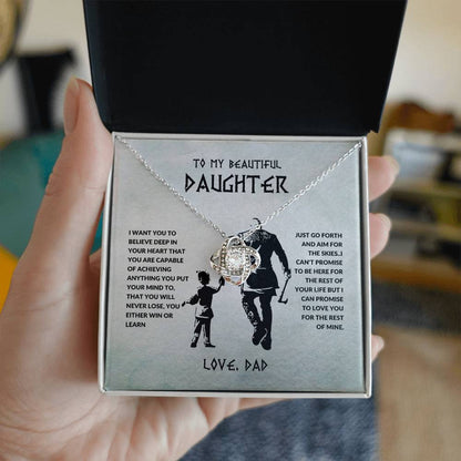 To My Beautiful Daughter I Want You To Believe Deep In Your Heart From Dad Love Knot Necklace - StarShineBox -