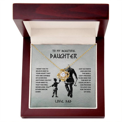 To My Beautiful Daughter I Want You To Believe Deep In Your Heart From Dad Love Knot Necklace - StarShineBox -