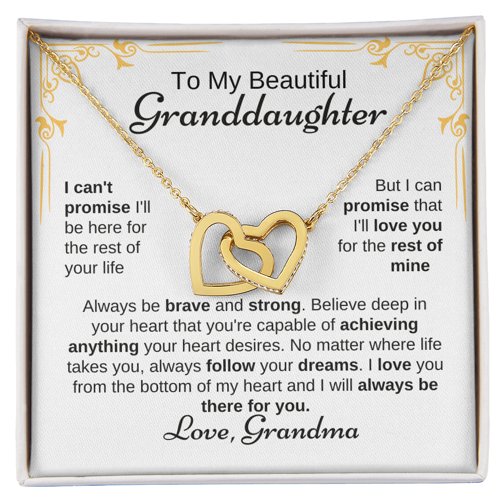 To My Beautiful Granddaughter Always Be Brave And Strong  Interlocking Hearts necklace - Starshine Box 