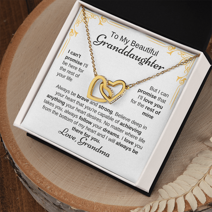 To My Beautiful Granddaughter Always Be Brave And Strong  Interlocking Hearts necklace - Starshine Box 