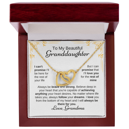 To My Beautiful Granddaughter Always Be Brave And Strong  Interlocking Hearts necklace - Starshine Box 