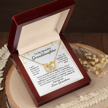 To My Beautiful Granddaughter Always Be Brave And Strong  Interlocking Hearts necklace - Starshine Box 