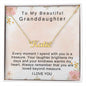 To My Beautiful Granddaughter Every moment I spend with you is a treasure Personalized Name Necklace