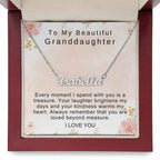 To My Beautiful Granddaughter Every moment I spend with you is a treasure Personalized Name Necklace