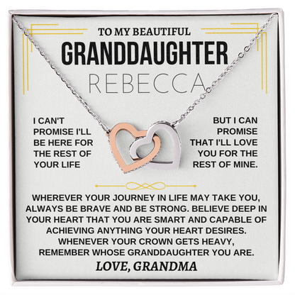 To My Beautiful Granddaughter I Love You Interlocking Hearts Necklace - Starshine Box 