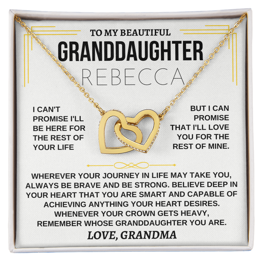 To My Beautiful Granddaughter I Love You Interlocking Hearts Necklace - Starshine Box 