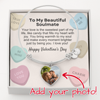 To My Beautiful Soulmate - Your love is the sweetest part of my life Personalized Luxury Heart Bangle - Starshine Box 