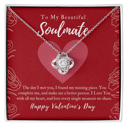 To My Beautiful Soulmate The Day Met You  Love Knot Necklace - StarShineBox -