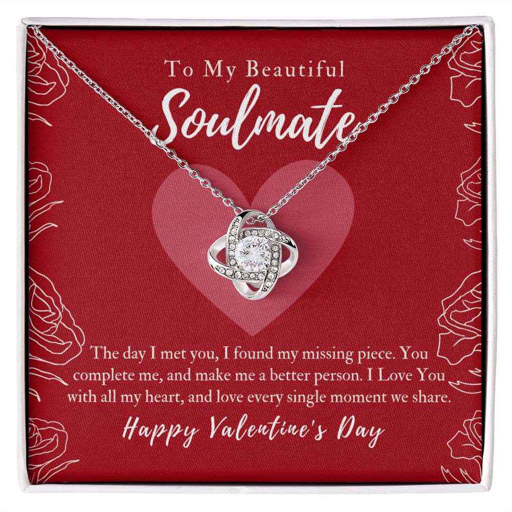 To My Beautiful Soulmate The Day Met You  Love Knot Necklace