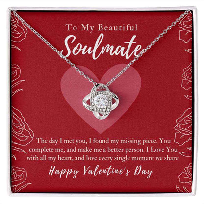 To My Beautiful Soulmate The Day Met You  Love Knot Necklace
