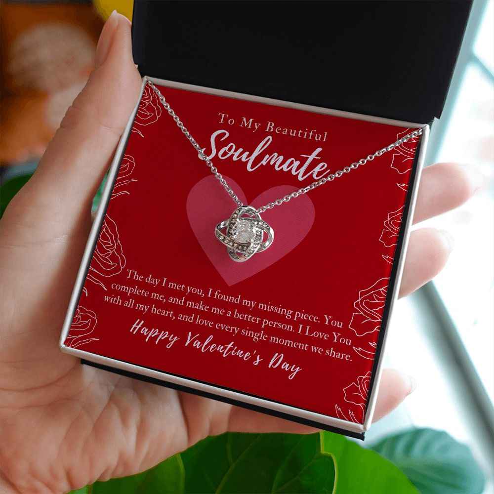 To My Beautiful Soulmate The Day Met You  Love Knot Necklace