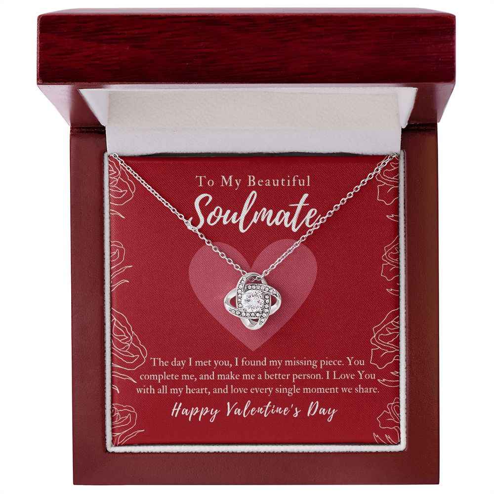 To My Beautiful Soulmate The Day Met You  Love Knot Necklace