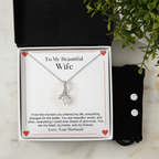 To My Beautiful Wife From The Moment You Entered My Life -  Alluring Beauty Necklace & Earring Set - StarShineBox -