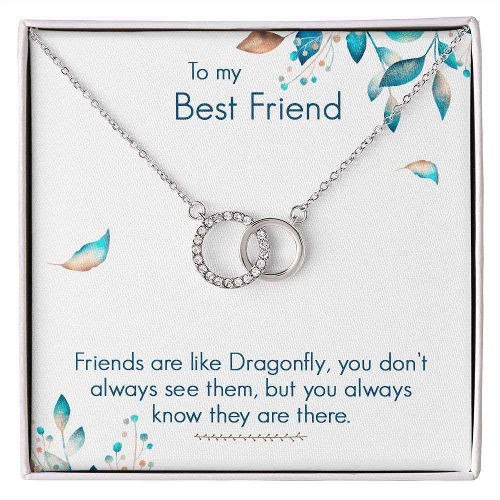 To My Best Friend- Friends are like dragonfly Perfect Pair Necklace