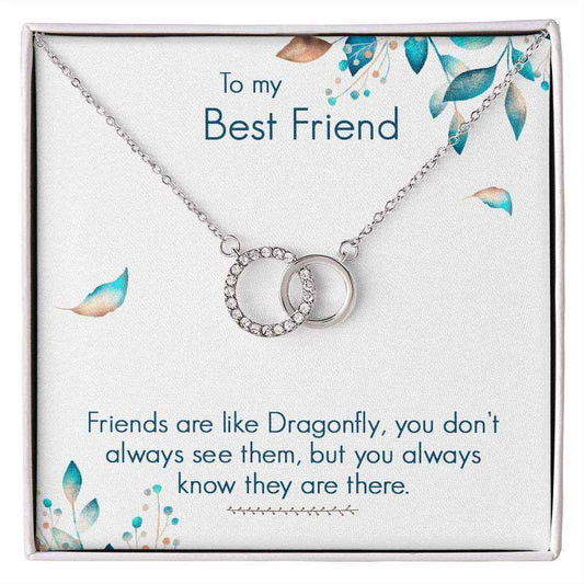 To My Best Friend- Friends are like dragonfly Perfect Pair Necklace